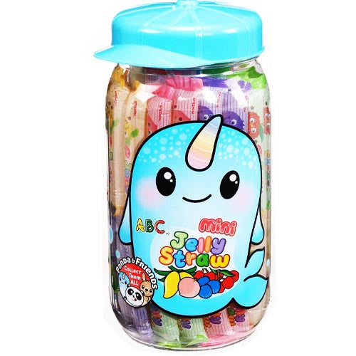 Narwhal-themed 800 G Mini Jelly Straws in Plastic Jar by ABC