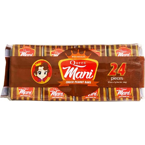 Queen Mani Milk Chocolate Choco Peanut Bars - 24 Pieces - Tasty Treat