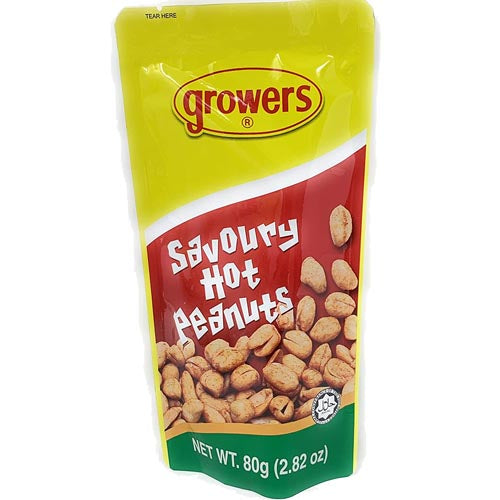 Growers Savoury Hot Peanuts - 2.82 OZ Snack Pack