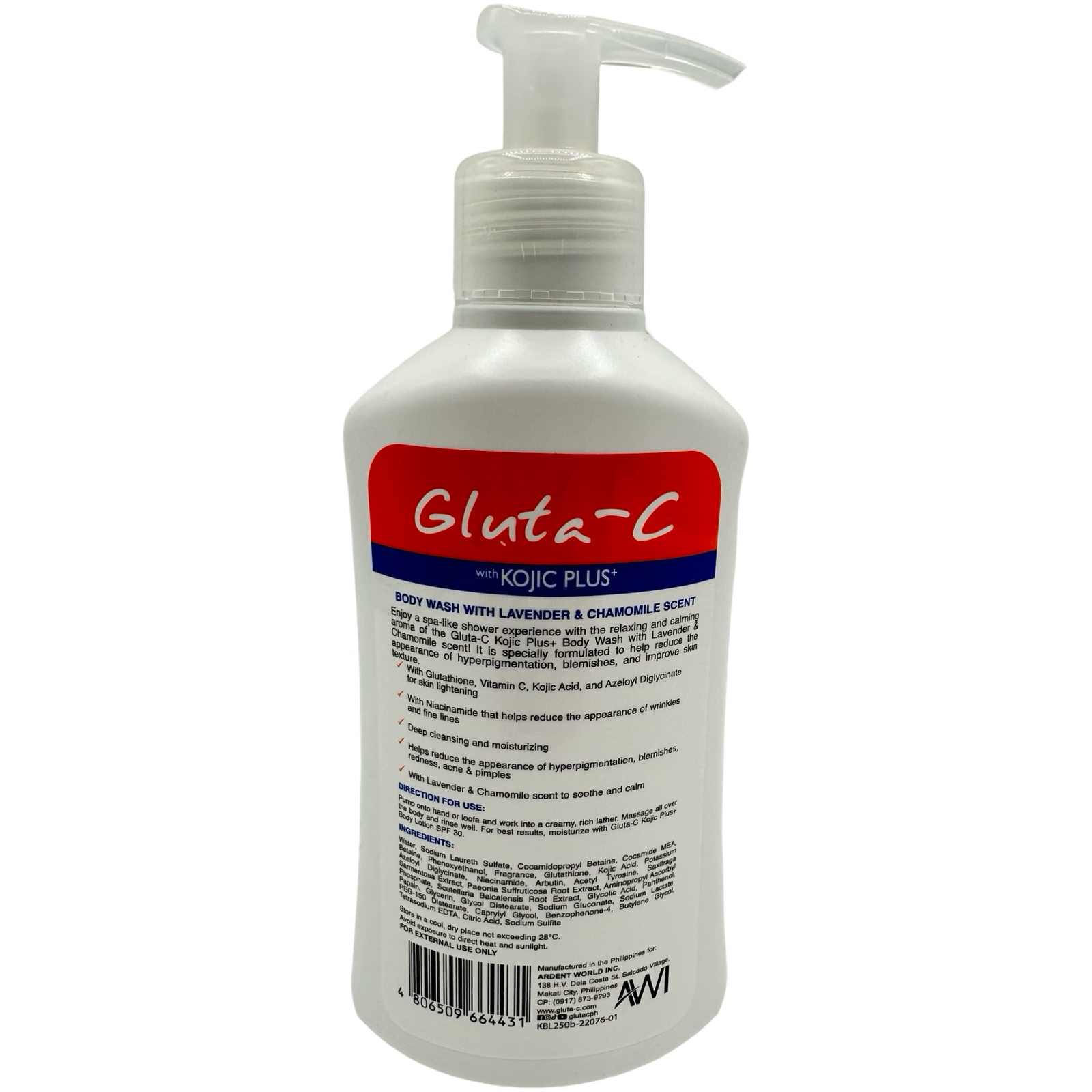 Hot Sale! 250 ML Gluta - C Kojic Body Wash with Relaxing Lavender and Chamomile Scent