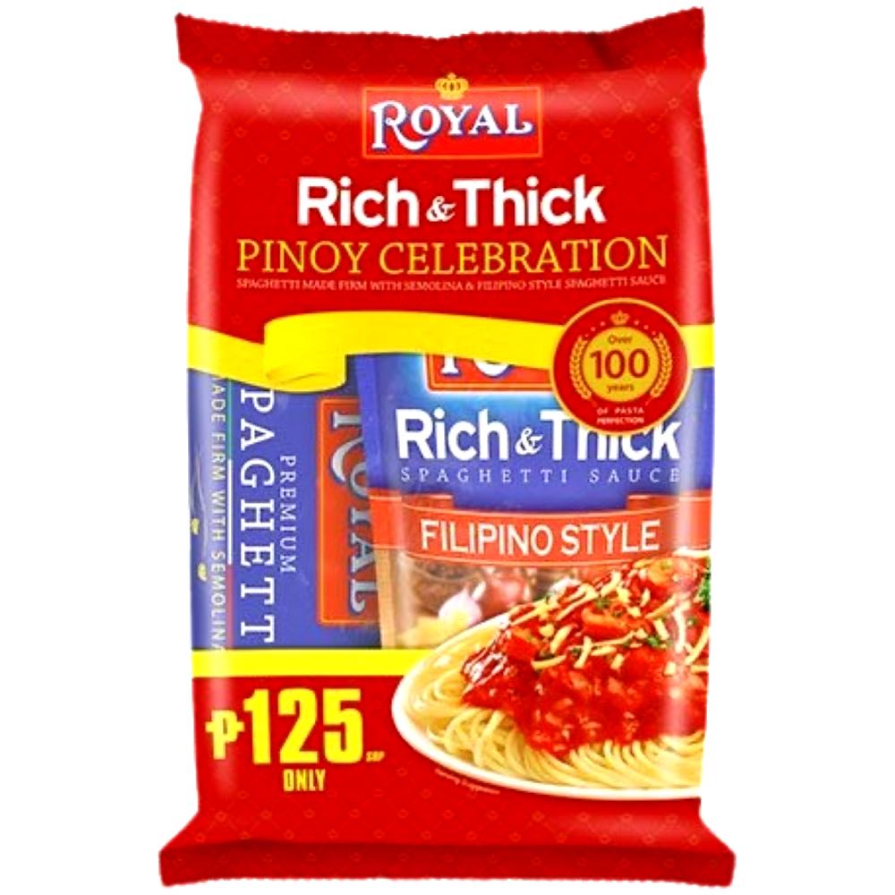 Royal Pinoy Celebration Combo: 1.9 KG Spaghetti Noodles & Rich & Thick Sauce