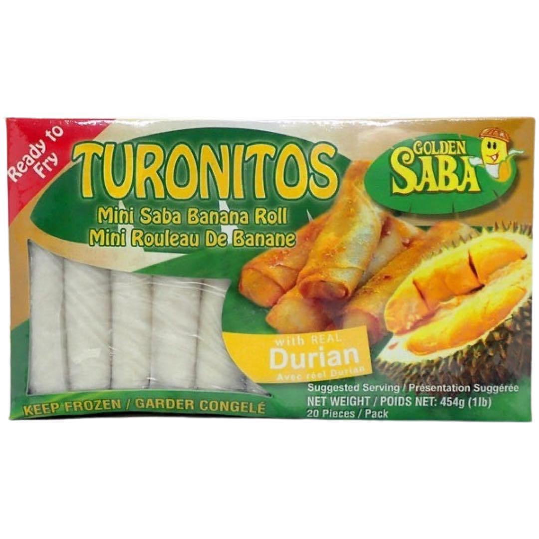 Golden Saba Mini Durian Banana Rolls - 1 LB, Exotic Filipino Treat