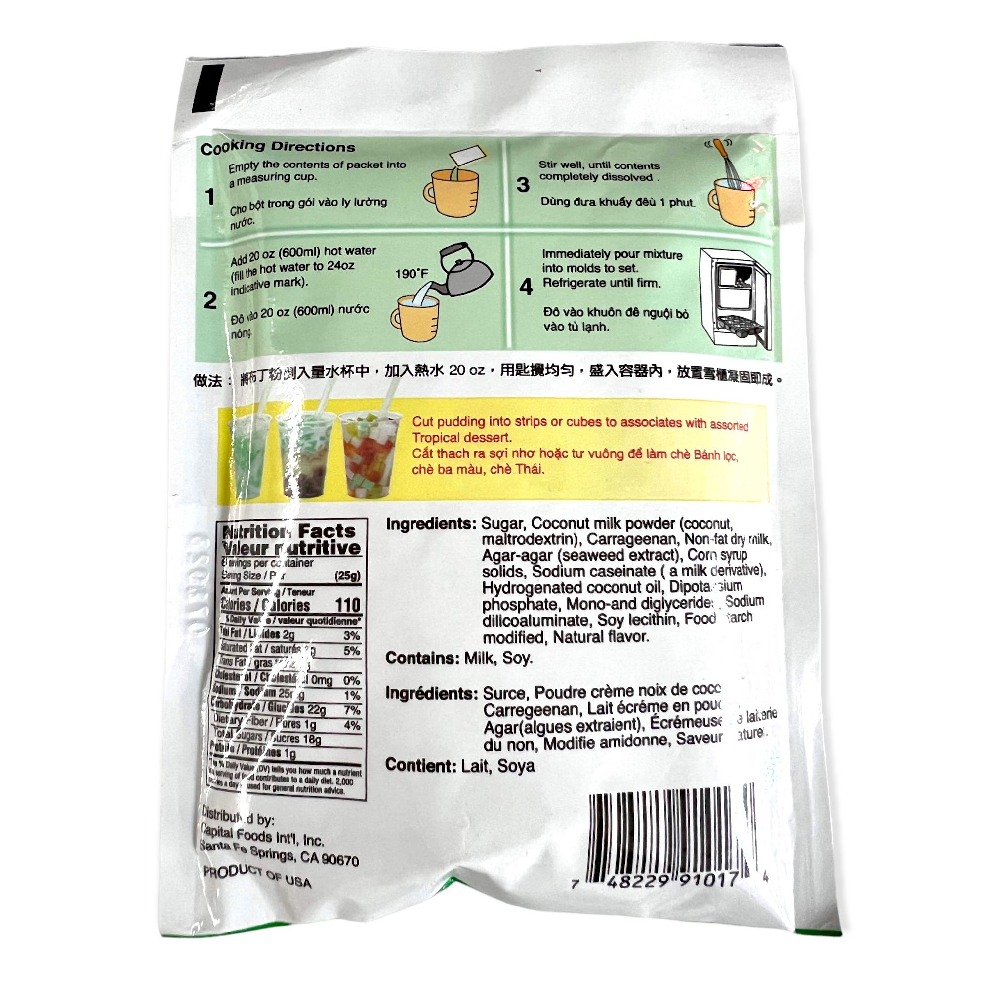 Mei Wei Pandan Coconut Milk Pudding - 5.3 OZ, Delicious Treat