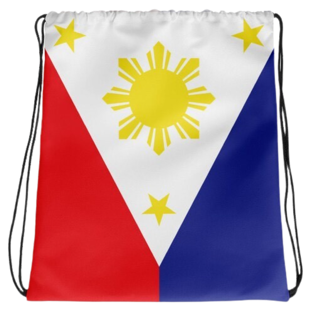 41cm X 32cm Philippines Flag Drawstring Backpack for Adventurous Heritage Display