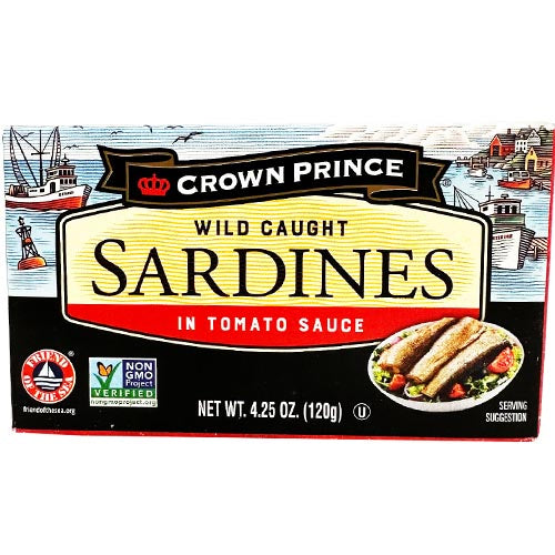 Hot Deal! Crown Prince 4.25 OZ Wild - Caught Canned Sardines in Delicious Tomato Sauce