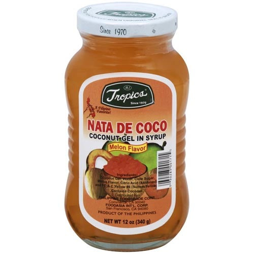 Tropics 12 OZ Melon - Flavored Coconut Gel in Syrup: A Must - Try Filipino Dessert Ingredient