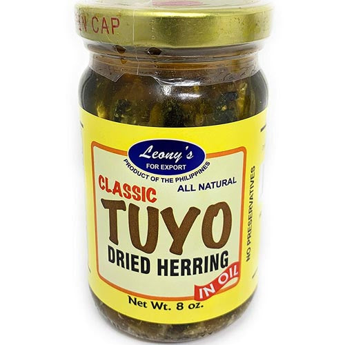 Leony's All-Natural 8 OZ Bottled Classic Tuyo Dried Herring in Oil - A Taste of the Philippines