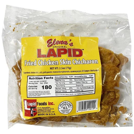 Elena's Original 2.5 OZ Fried Chicken Skin Chicharon - A Tasty Filipino Snack