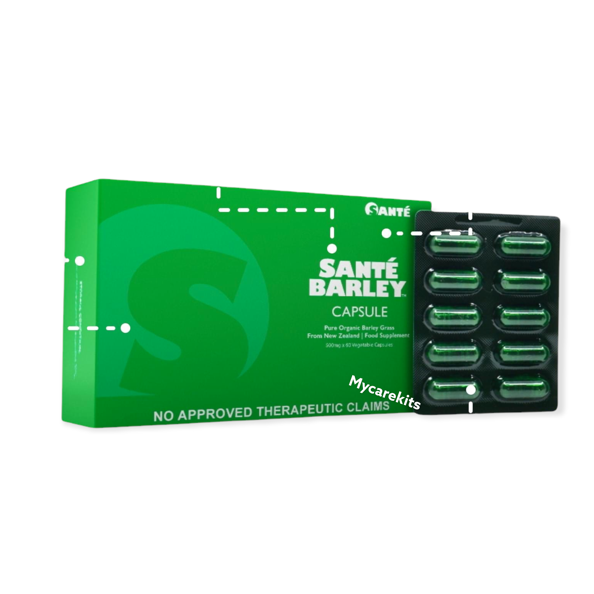 Certified Organic Sante Barley Capsules - 60 Count Pure Barley Grass
