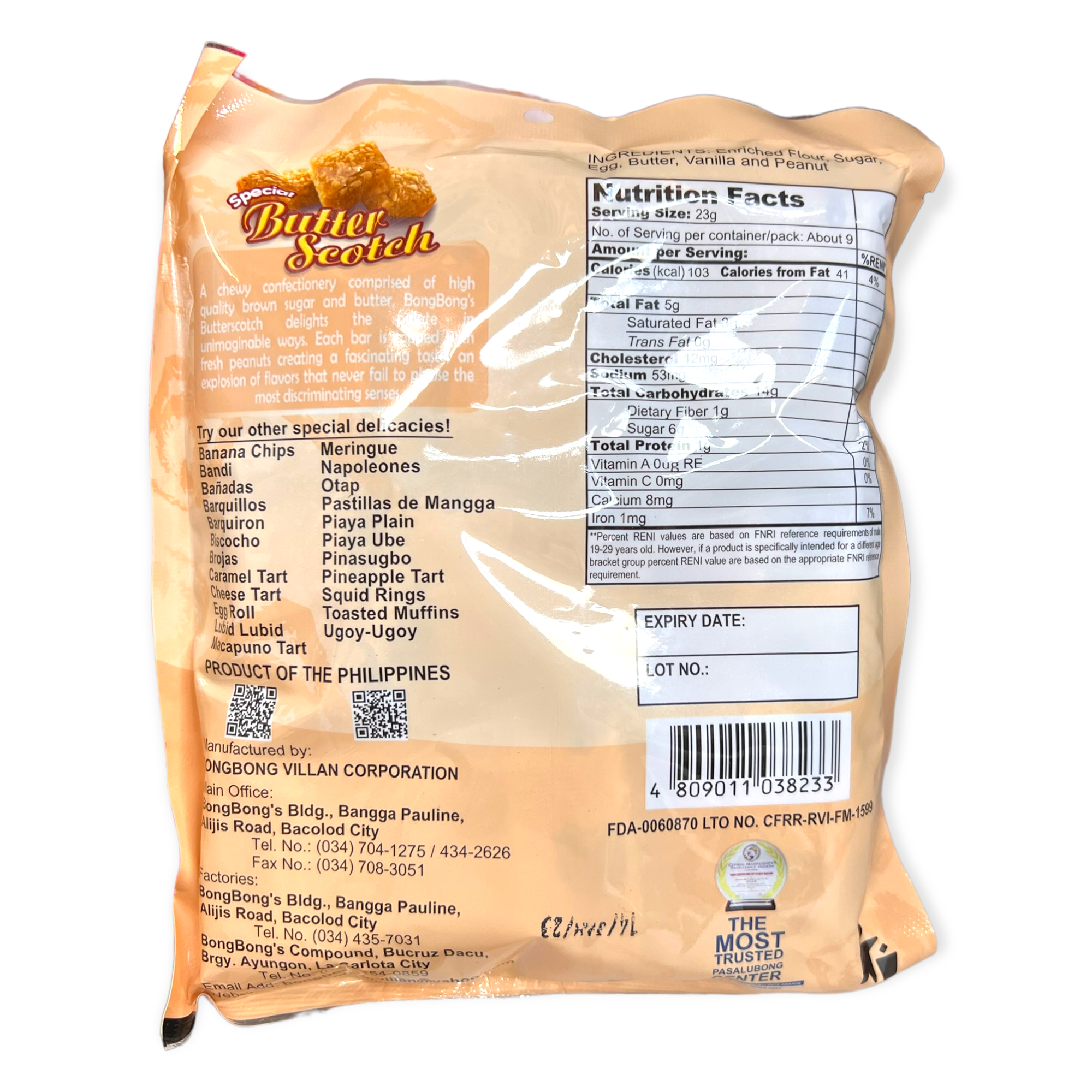 Get BongBong’s Special 200g Butterscotch Confectionery Now