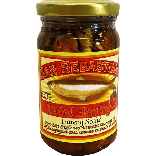 San Sebastian Spanish-Style Dried Herring in Corn Oil with Tomato - 220 G, Tasty Seafood Delight