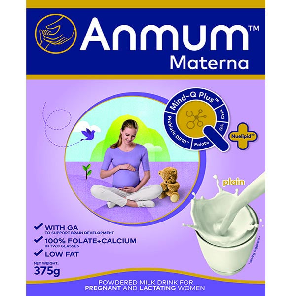 Anmum Materna Plain Flavor Powdered Milk for Moms-to-be & Nursing Women - 375 G