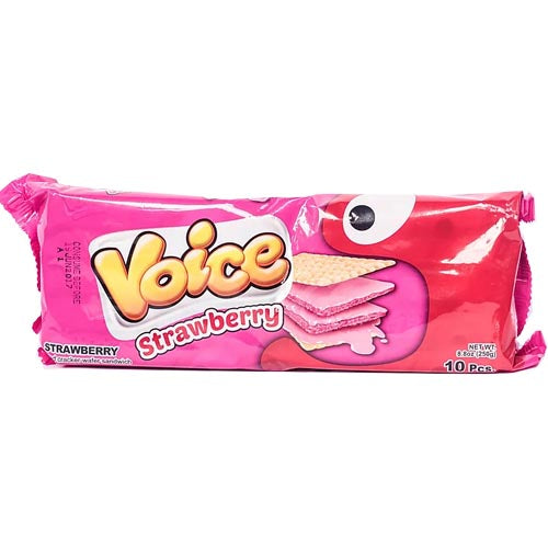 Monde Voice Strawberry Cream Filled Cracker Wafer Sandwich - 10 Pieces, 8.8 OZ - Tasty Snack!
