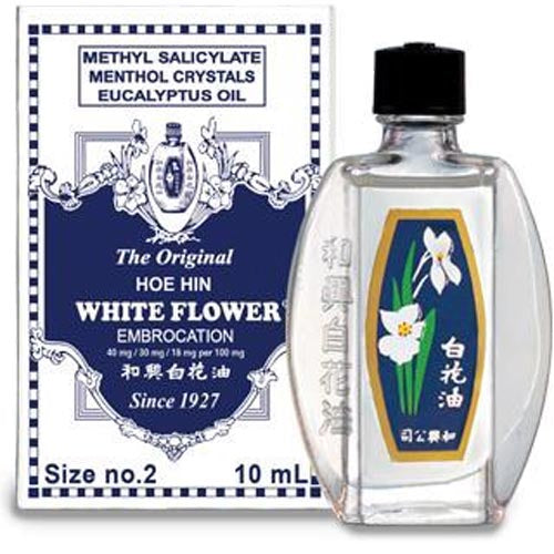 Hoe Hin White Flower Embrocation - 10 ML Size 2, Ideal for Pain Relief