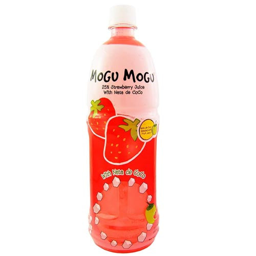 Mogu Mogu - 1000 ML Strawberry Flavored Juice with Tasty Nata De Coco