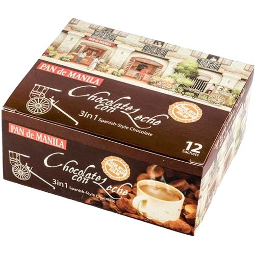Pan de Manila - 3 in 1 Spanish Style Chocolate Con Leche (12 Sachets, 30 G) - Tasty Offer