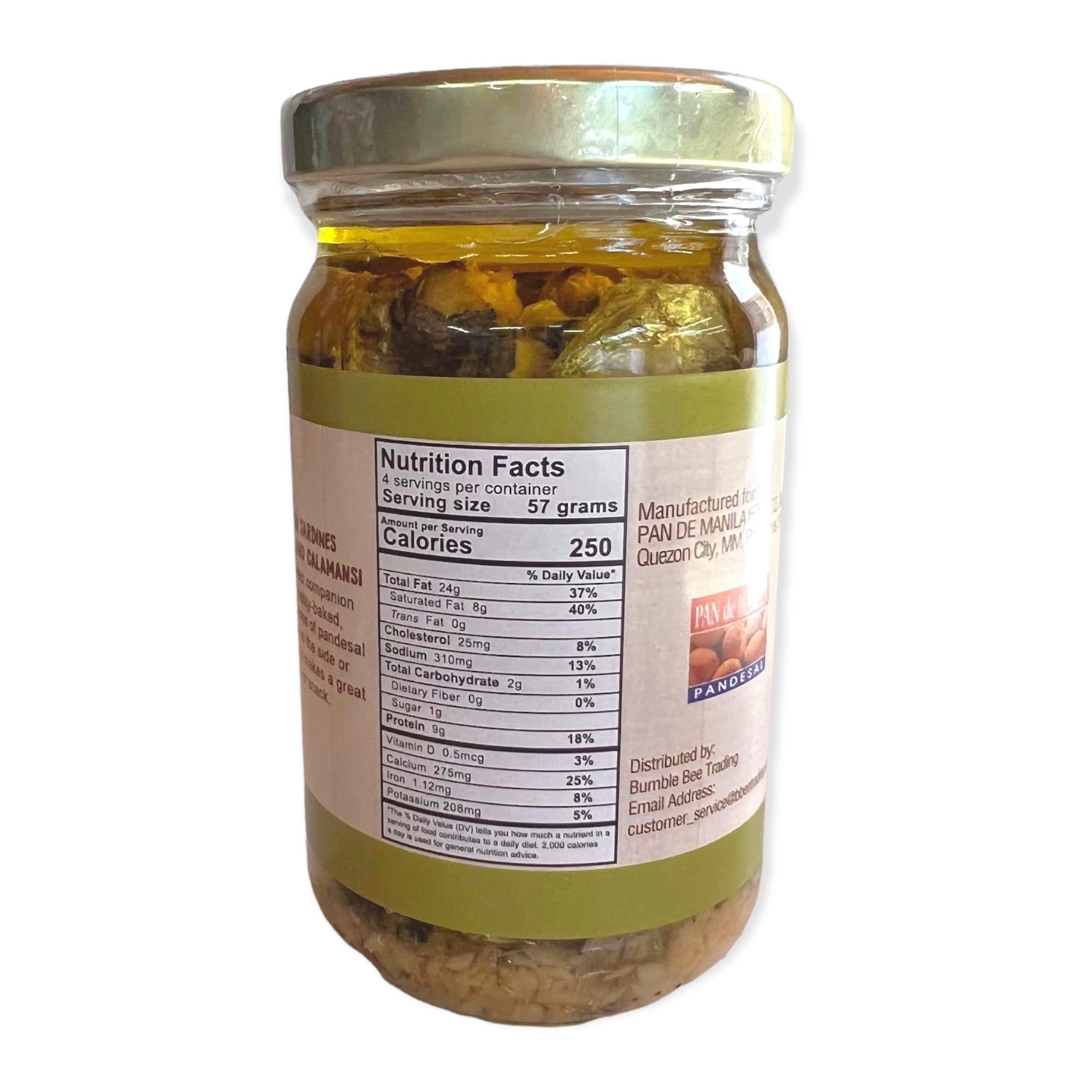 Pan de Manila 230G Bottled Sardines with Garlic and Calamansi Flavor