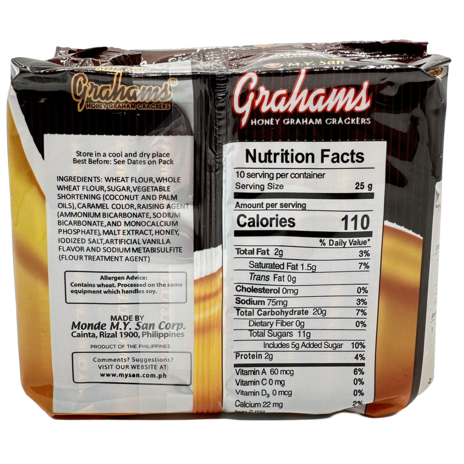 Great Deal! M.Y. San Honey Grahams - 10 Single Packs (250 G) Snack Crackers