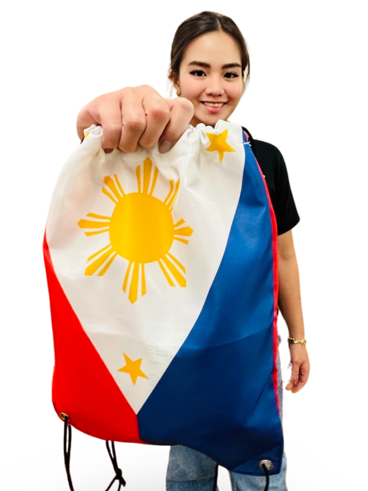 41cm X 32cm Philippines Flag Drawstring Backpack for Adventurous Heritage Display