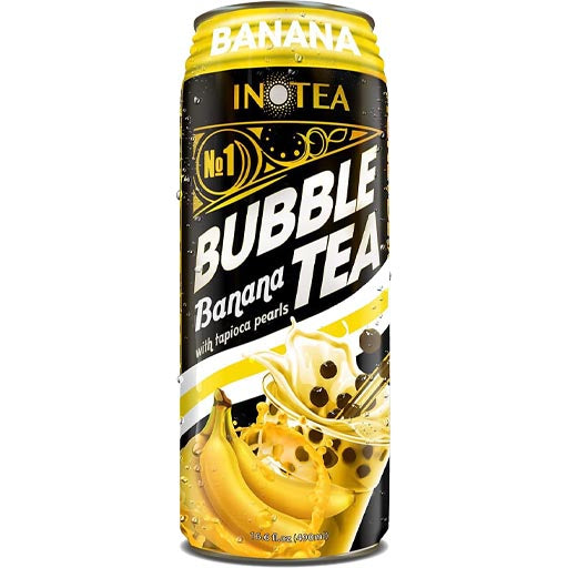 Inotea - 16.6 FL OZ Canned Banana Bubble Tea with Tapioca Pearls - Enjoy Anytime