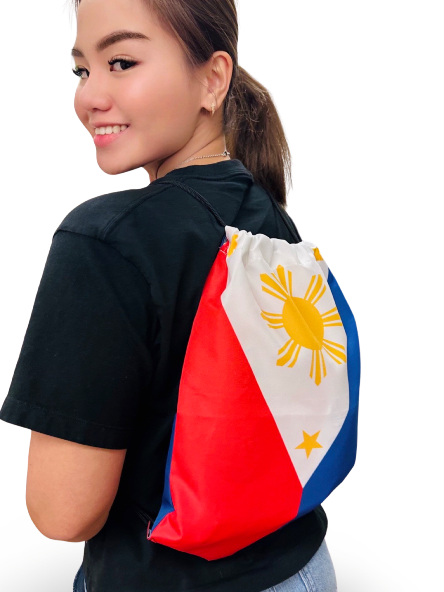 41cm X 32cm Philippines Flag Drawstring Backpack for Adventurous Heritage Display
