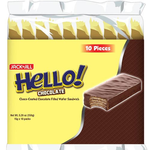 Jack 'n Jill Hello! Chocolate Coated Chocolate Filled Wafer Sandwich - 10 Pieces, 150 G - Delicious Treat