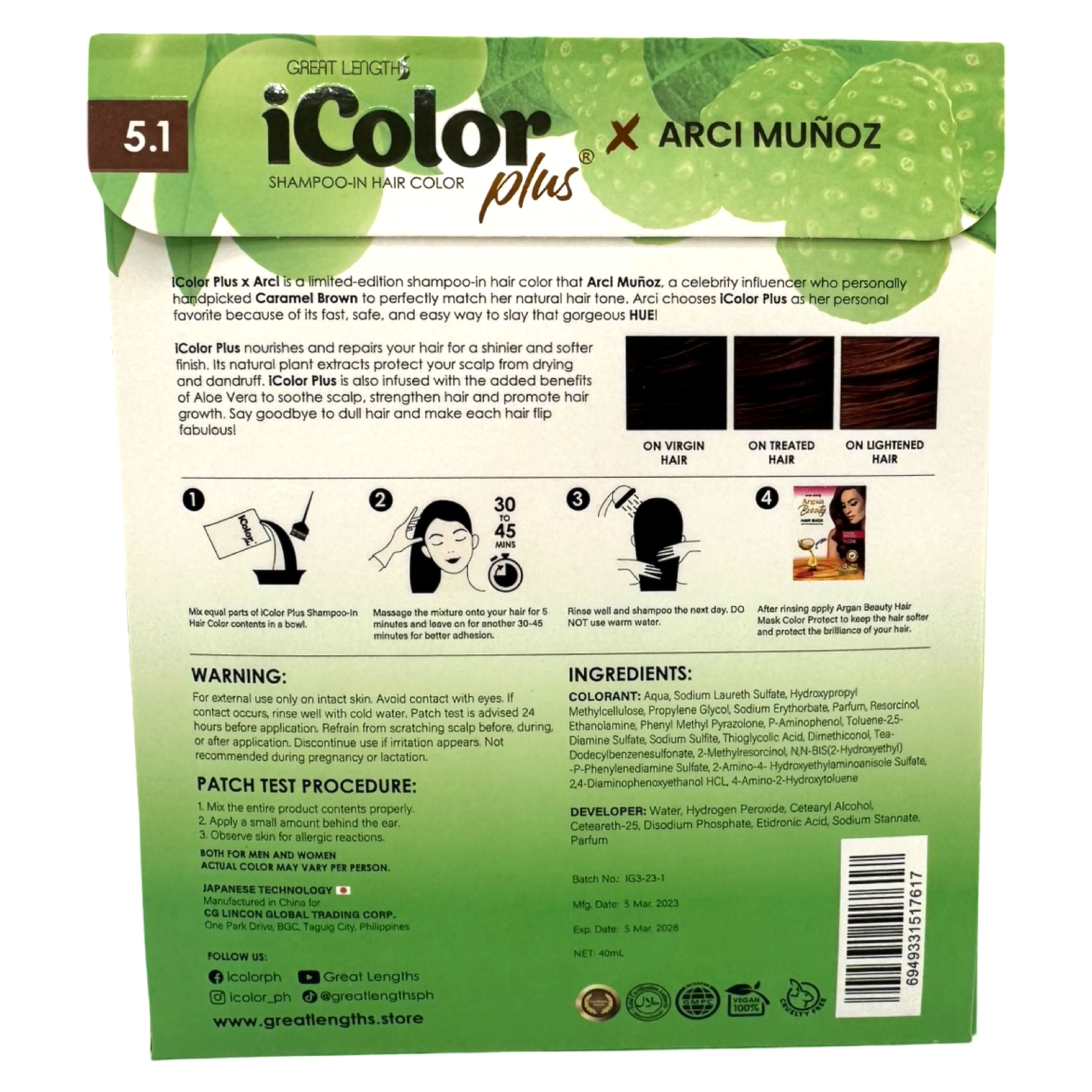 iColor Plus 40 ML Caramel Brown Shampoo-In Hair Color