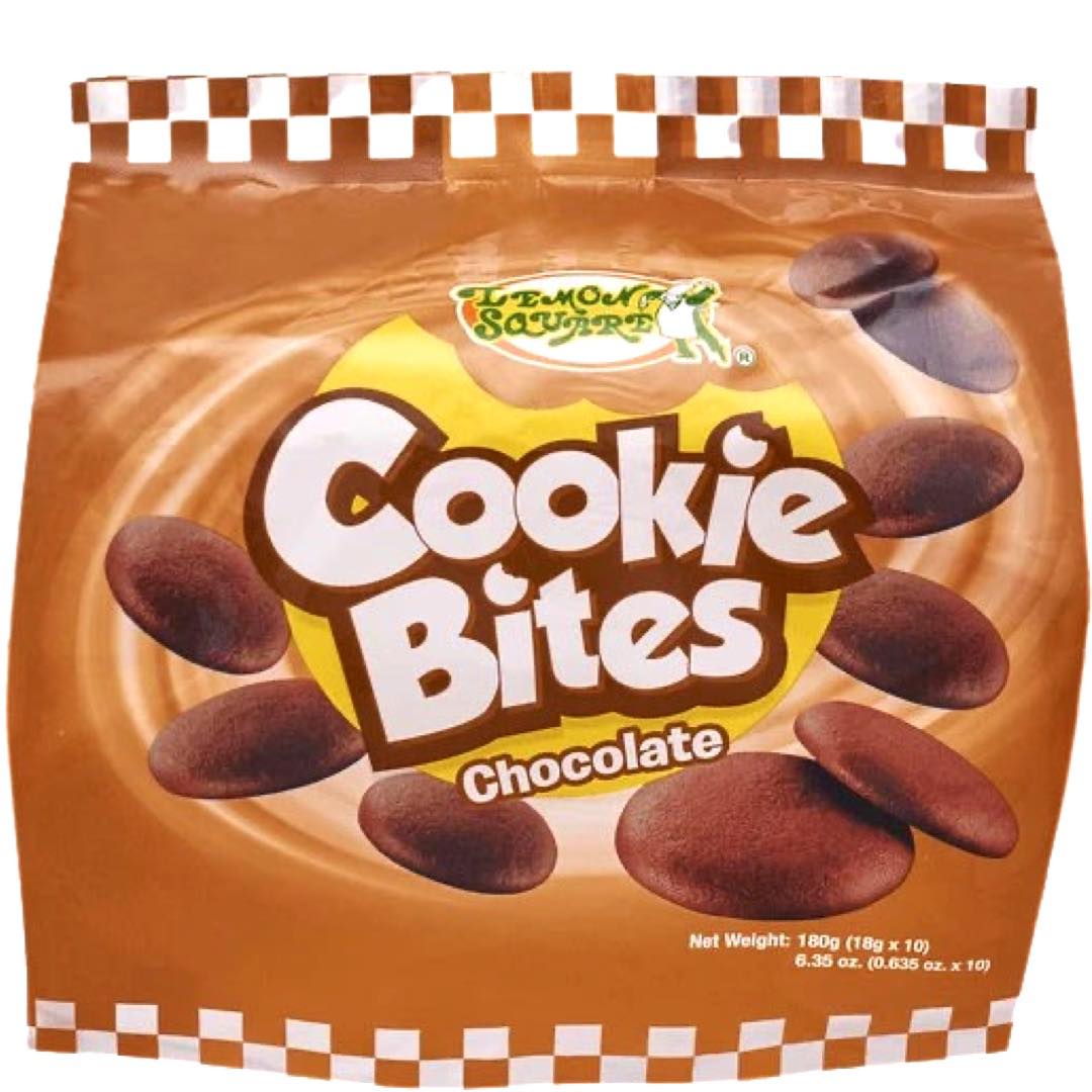 10-Pack 180G Chocolate Lemon Square Cookie Bites - Tasty Treat!