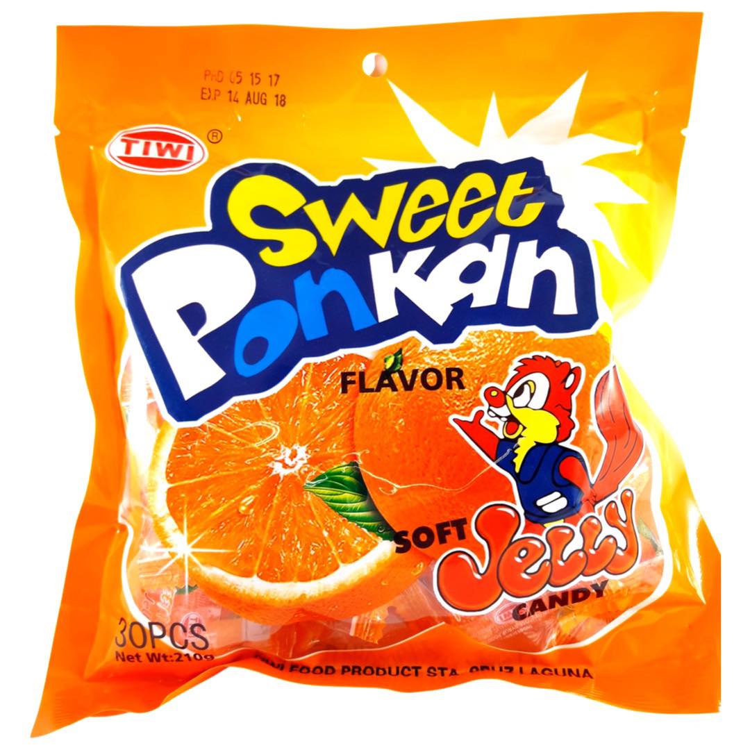 Tiwi Soft Sweet Jelly Candies with Ponkan Flavor - 30 Pieces (210 G)