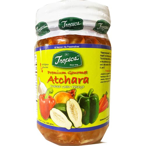 Tropics Premium Gourmet 12 OZ Pickled Green Papaya - Atsara Delight