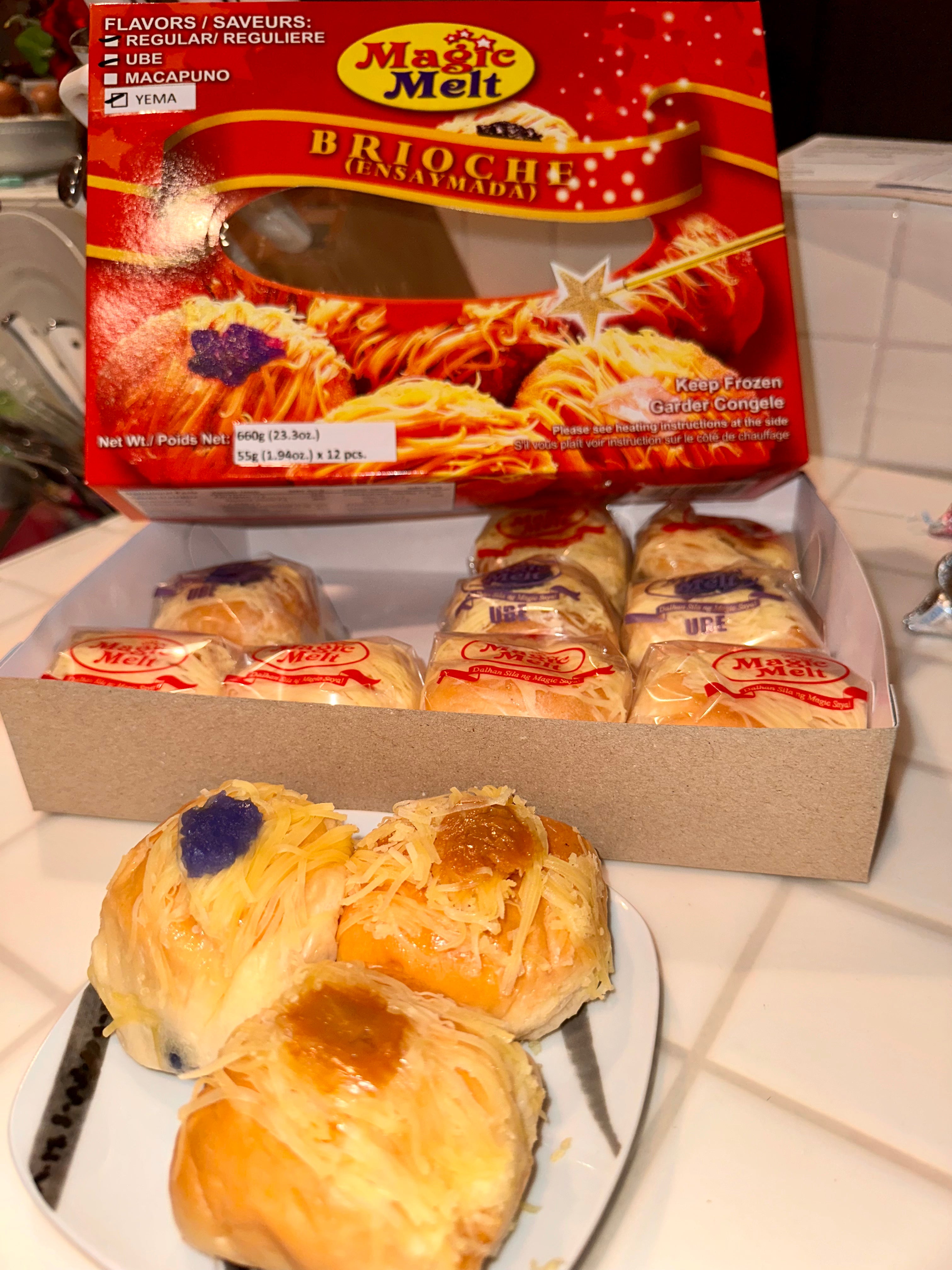 Magic Melt Brioche Ensaymada - 12 PCS (660G) - Regular, UBE, Yema Flavors