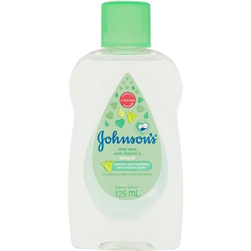 Get Johnson's 125 ML Aloe Vera & Vitamin E Enriched Baby Oil for Gentle Skin Care