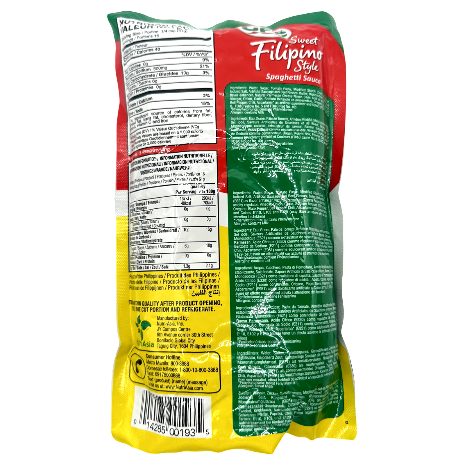 UFC Sweet Filipino Style Spaghetti Sauce Mix in Doypack