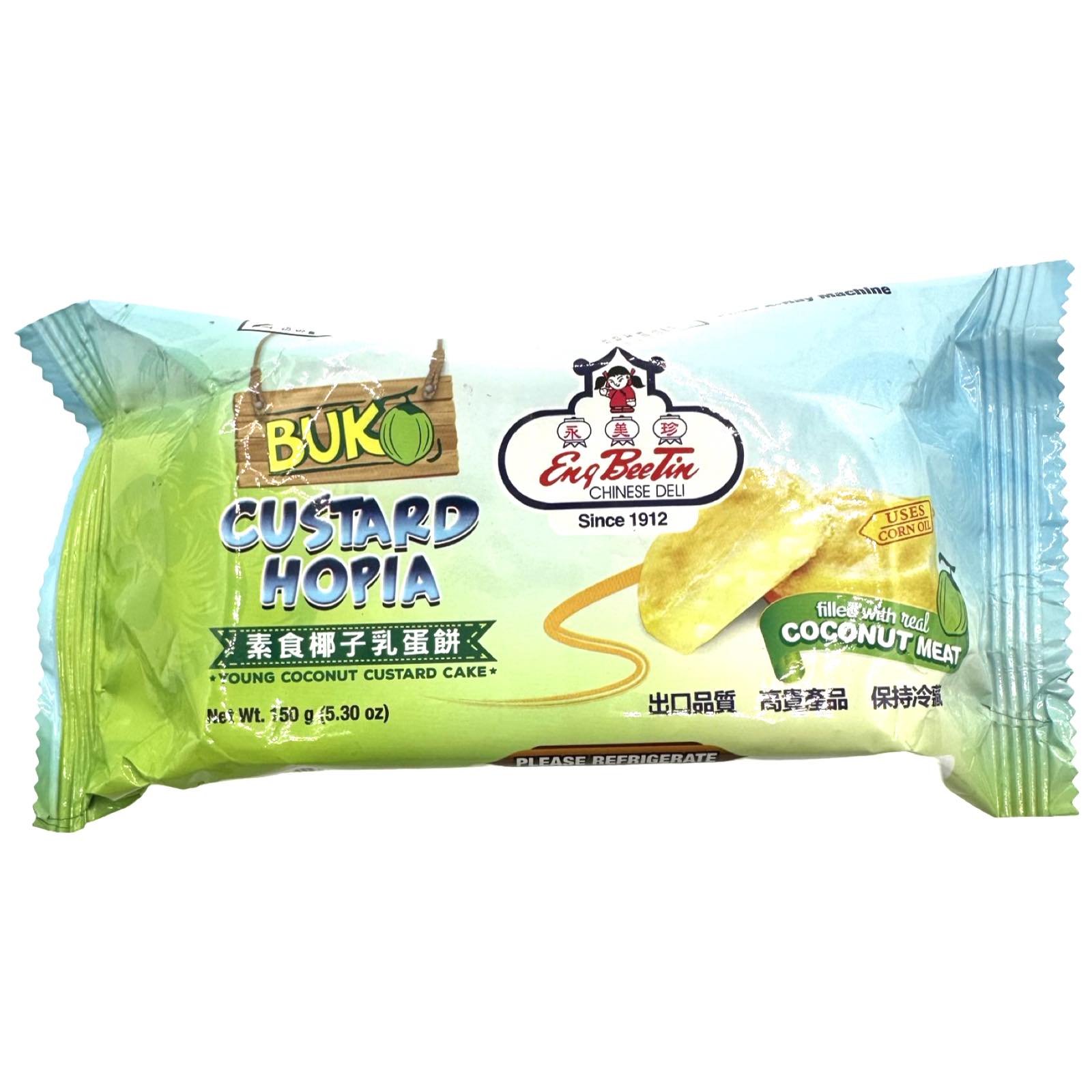 Eng Bee Tin 150G Young Coconut Custard Hopia - Delightful Cake