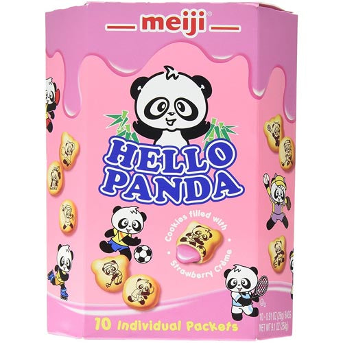 Meiji Hello Panda Strawberry Biscuits - 9.1 OZ, 10-Pack - Perfect Anytime Snack!