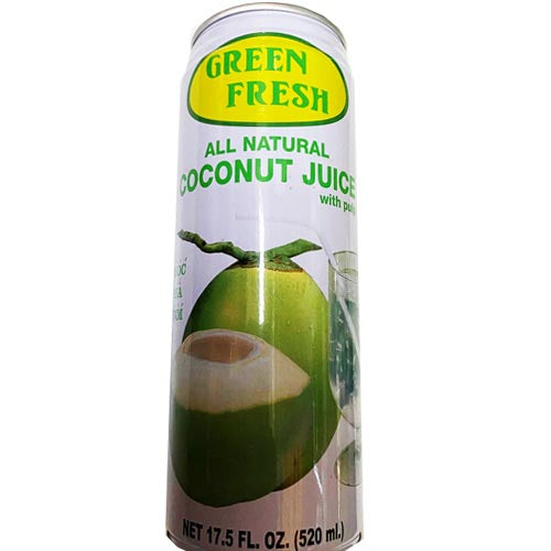 Green Fresh All - Natural Coconut Juice with Pulp - 17.5 OZ (Great Deal!)