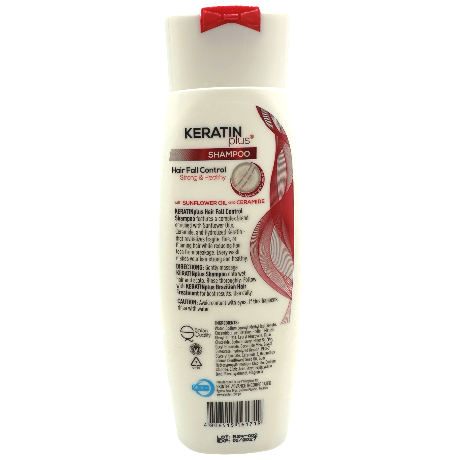 Keratin Plus Hair Fall Control Shampoo (RED) - 200 ML - Get Stronger Hair Now