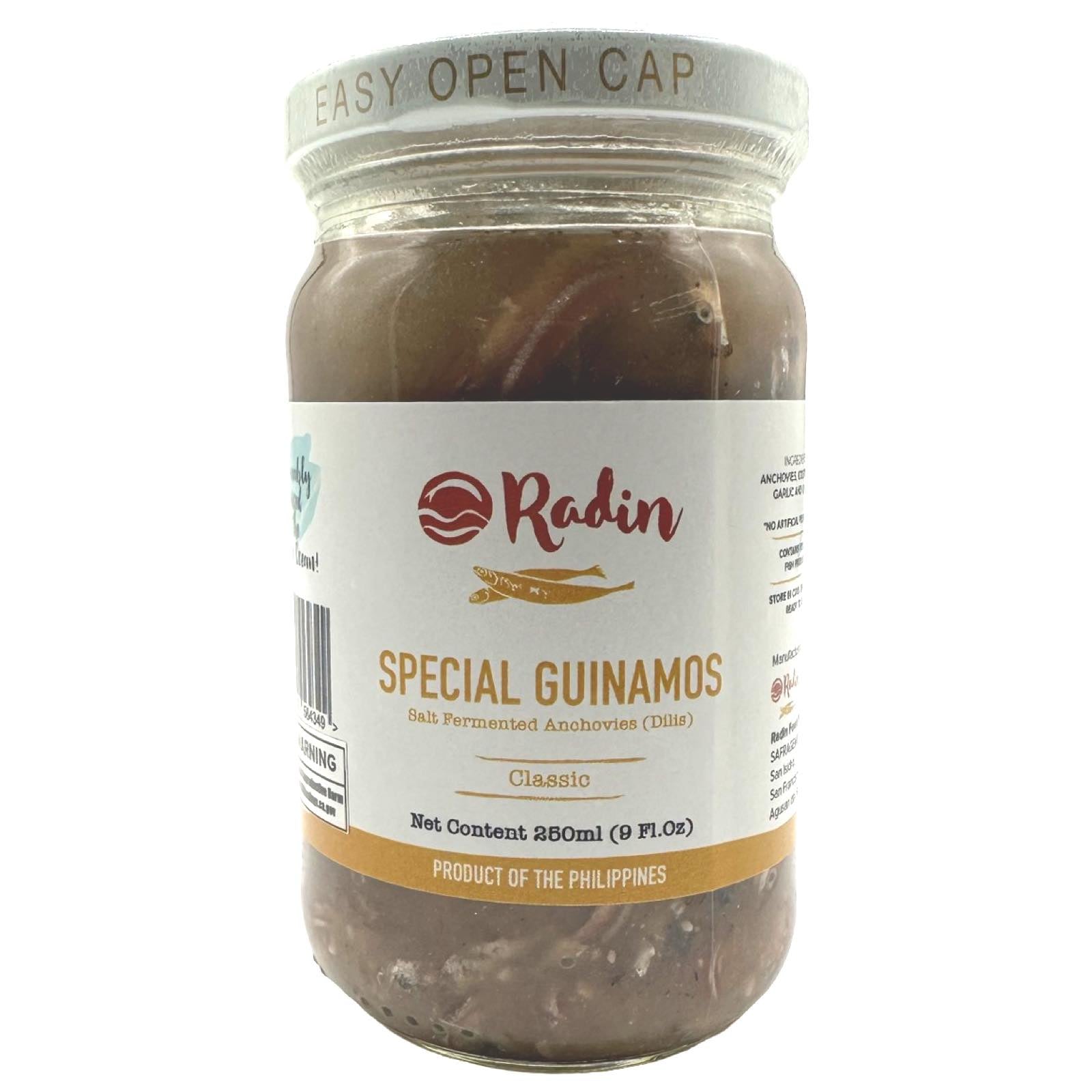 Radin Classic Special Guinamos - 250 ML Salt - Fermented Anchovies (Dilis)