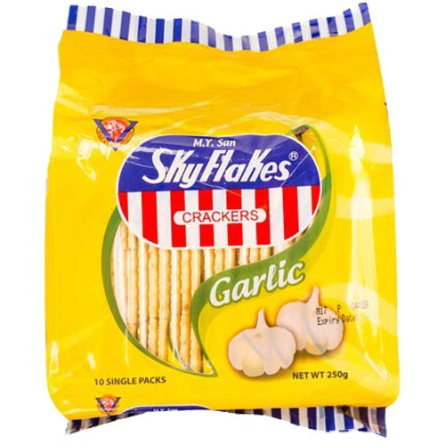 M.Y. San Skyflakes Garlic Snack - 10 Pack of 25G (Great Deal!)