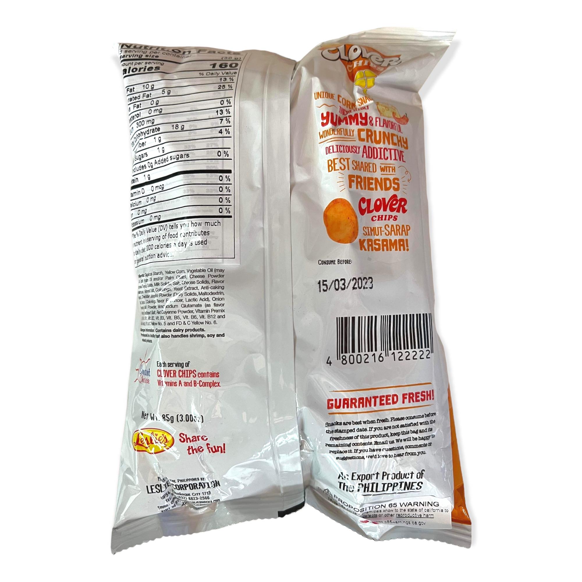 Leslies Chili & Cheese Clover Chips - 85 G, Tasty Snack!