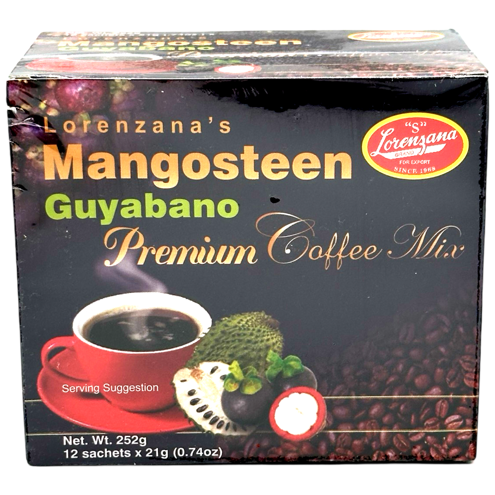 Lorenzana's Special Tropical Blend: Premium Mangosteen Guyabano Coffee Mix - 12 Sachets (210 G)